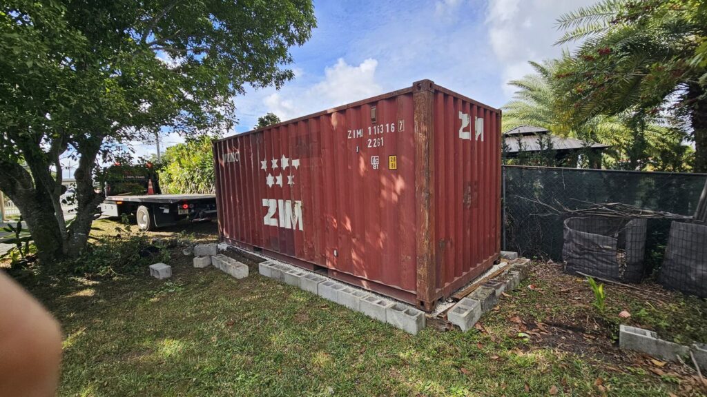 Shipping container used for container man caves & she sheds