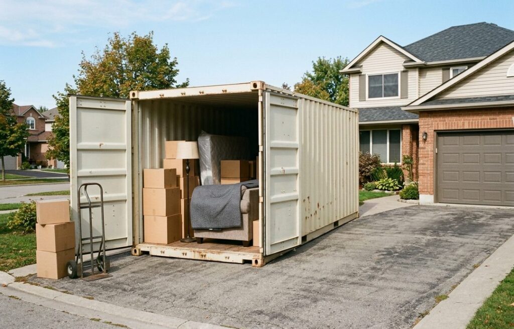 Shipping container used for moving